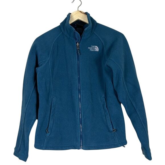 The North Face Fleece Jacket Womens S Blue Full Zip High Neck Outdoor Hiking - Picture 1 of 3
